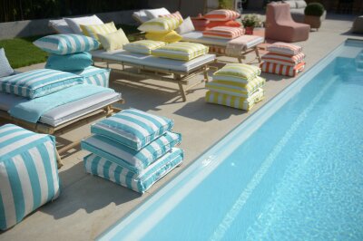 H.O.C.K. Classic Streifen Outdoor Sitzkissen 50x50x5cm...