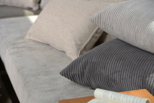 H.O.C.K. Corduroy cord Kissen 60x40cm grau col. 90