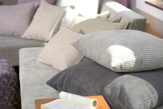 H.O.C.K. Corduroy cord Kissen 60x40cm grau col. 90