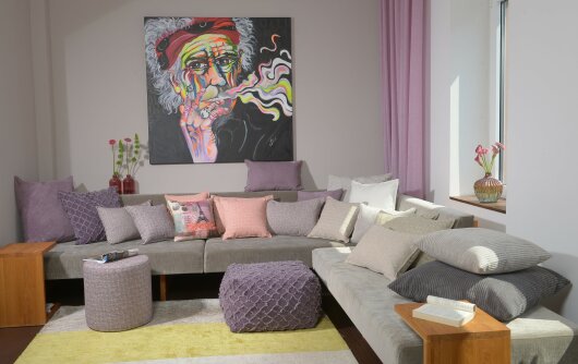 H.O.C.K. Corduroy cord Kissen 60x40cm grau col. 90