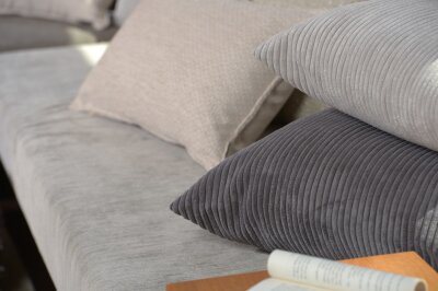 H.O.C.K. Corduroy cord Kissen 60x40cm grau col. 90