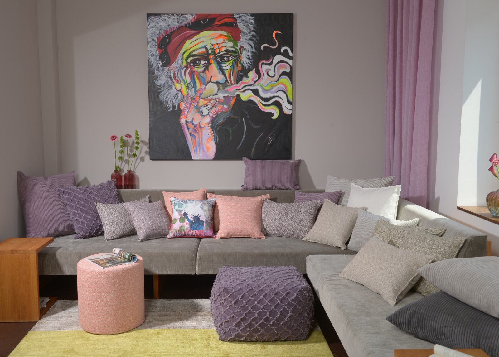 H.O.C.K. Corduroy cord Kissen 50x50cm mauve col. 63