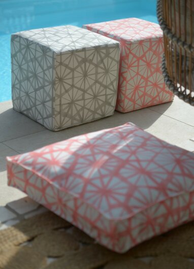 H.O.C.K. Kami Outdoor Hocker eckig 45x45x45cm taupe - hellgrau col. 01 malle