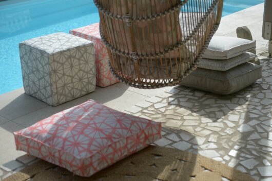 H.O.C.K. Kami Outdoor Hocker eckig 45x45x45cm taupe - hellgrau col. 01 malle
