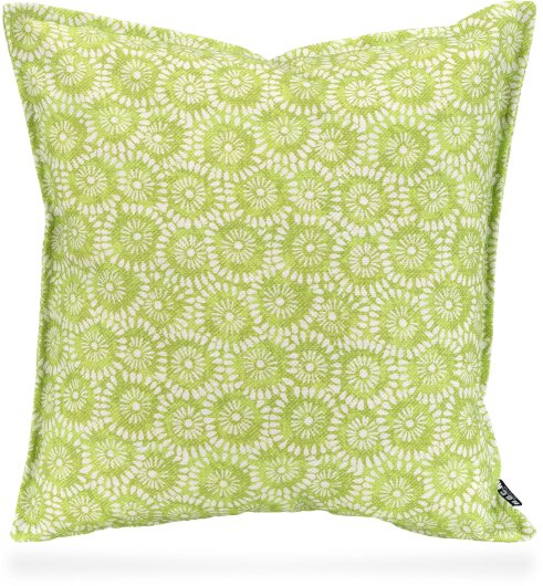 H.O.C.K. Yuno Outdoor Kissen mit Biese 45x45cm grün col. 03 geblümt malle