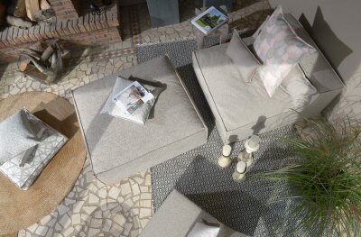 H.O.C.K. Bilbao Outdoor Kissen mit Biese 60x60cm coral col. 02 malle