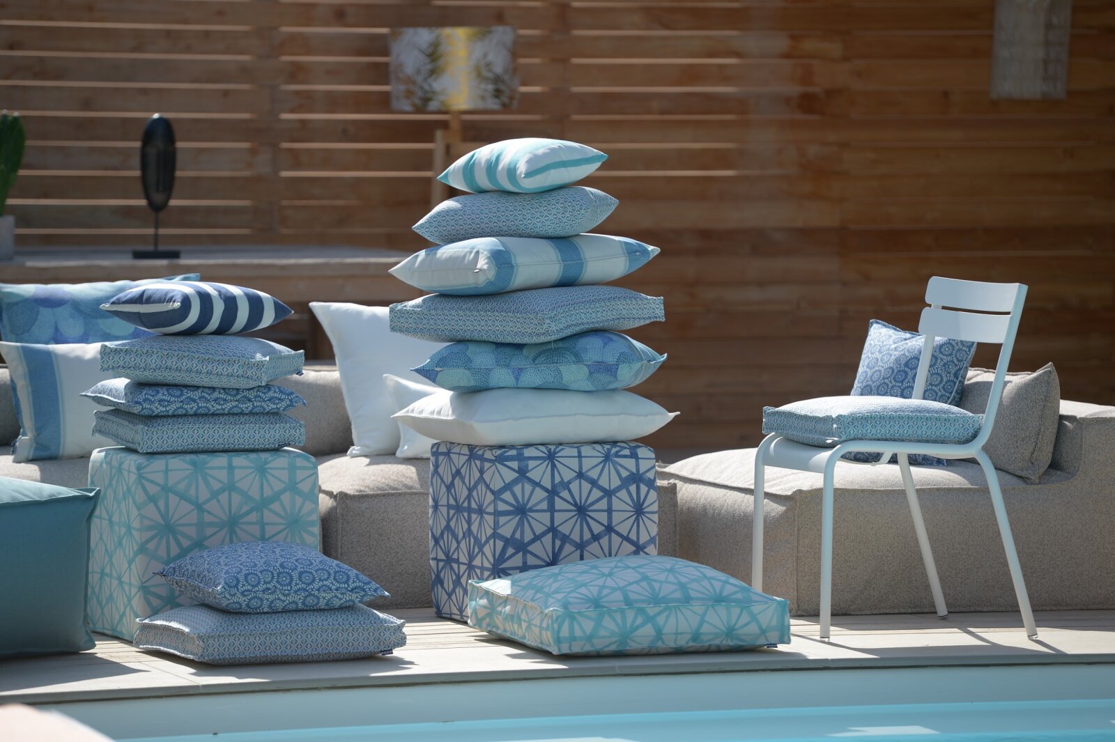 H.O.C.K. Forna Outdoor Kissen 60x40cm blau col. 04 malle