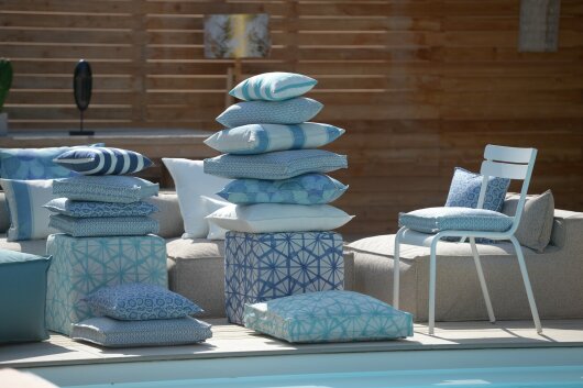 H.O.C.K. Forna Outdoor Kissen 60x40cm blau col. 04 malle
