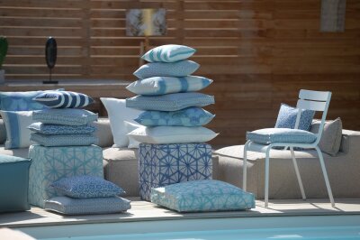 H.O.C.K. Forna Outdoor Kissen 60x40cm blau col. 04 malle