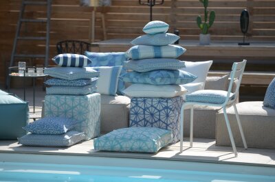 H.O.C.K. Forna Outdoor Kissen 60x40cm blau col. 04 malle