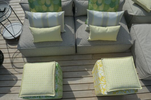 H.O.C.K. Yuri Outdoor Kissen 50x30cm col. 06 gelb, grün malle