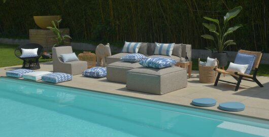 H.O.C.K. Amarador Outdoor Kissen 60x60cm col. 03 blau
