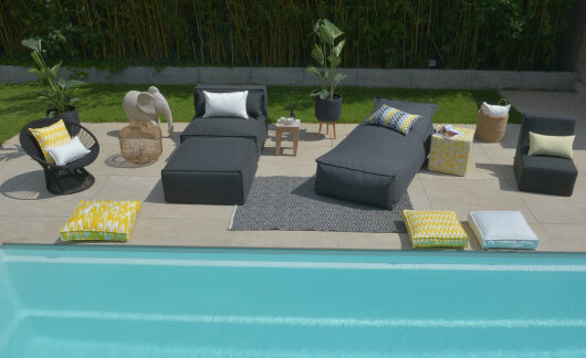 H.O.C.K. Amarador Outdoor Sitzkissen Palettenkissen Bodenkissen BODO 60x60x10cm gelb col. 05