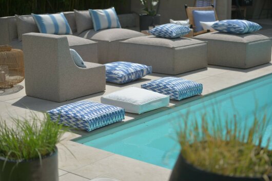 H.O.C.K. Amarador Outdoor Sitzkissen Palettenkissen Bodenkissen BODO 60x60x10cm blau col. 03