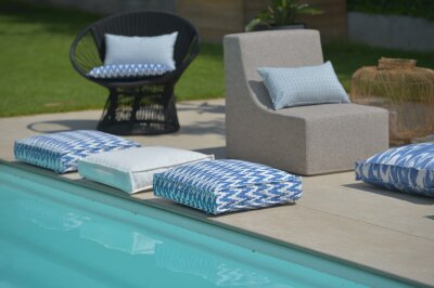 H.O.C.K. Amarador Outdoor Sitzkissen Palettenkissen Bodenkissen BODO 60x60x10cm blau col. 03