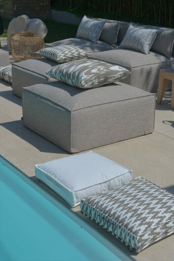 H.O.C.K. Portal Outdoor Matratzenkissen 50x50x10cm col. 100 taupe