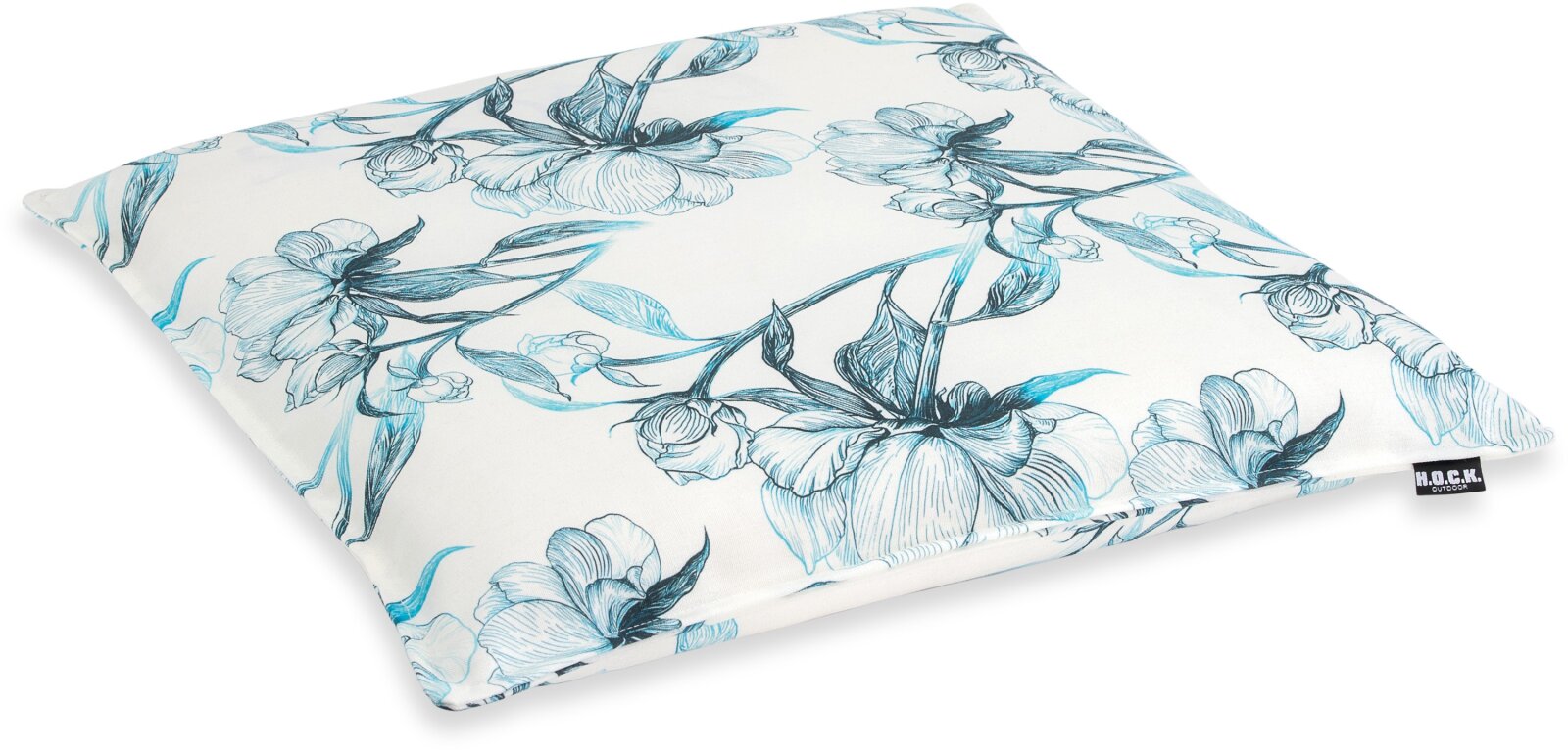 H.O.C.K. Fleur de aqua Outdoor Sitzkissen mit Biese BLISS 45x45x6cm türkis