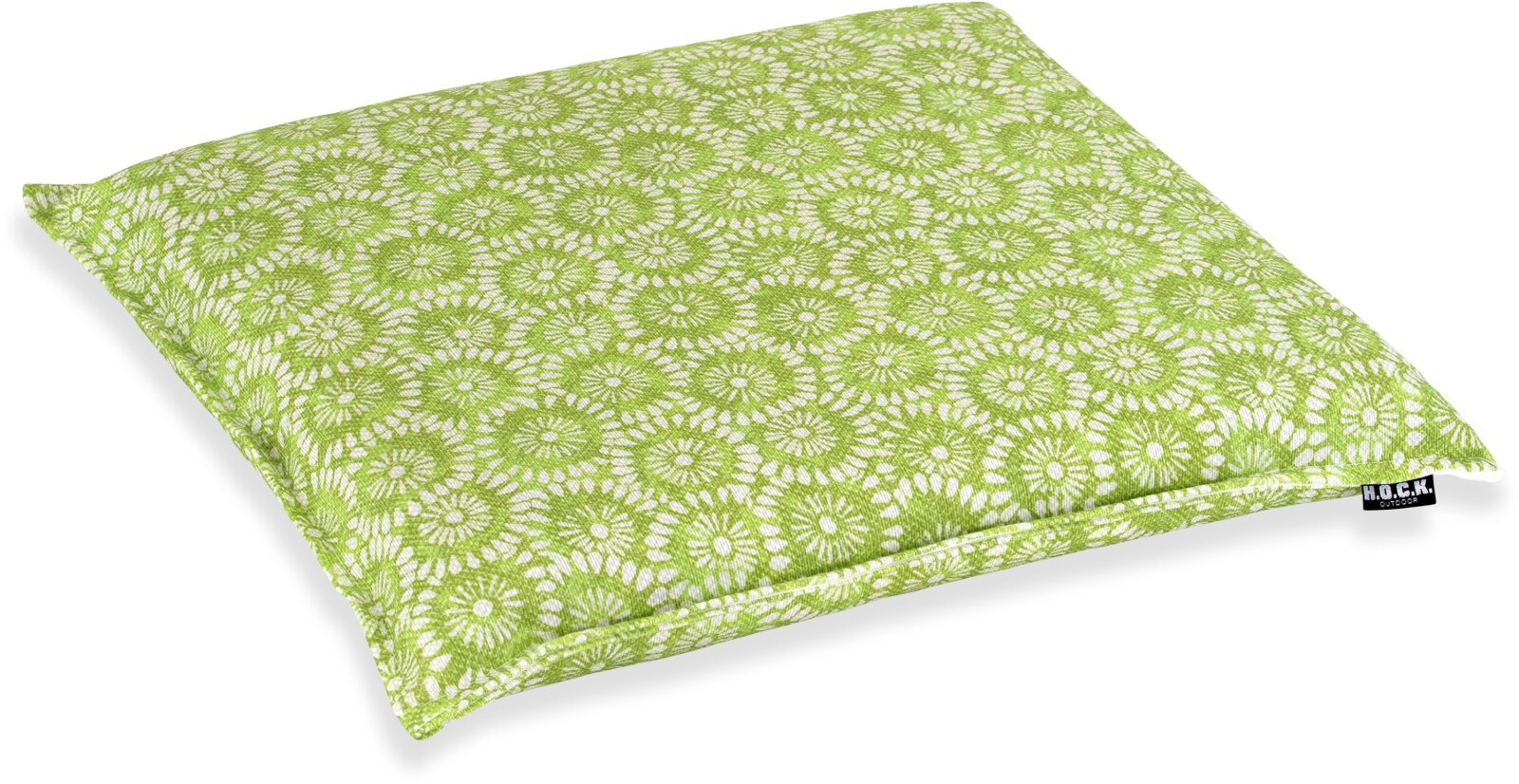 H.O.C.K. Yuno Outdoor Sitzkissen mit Biese BLISS 40x40x6cm grün col. 03 geblümt malle