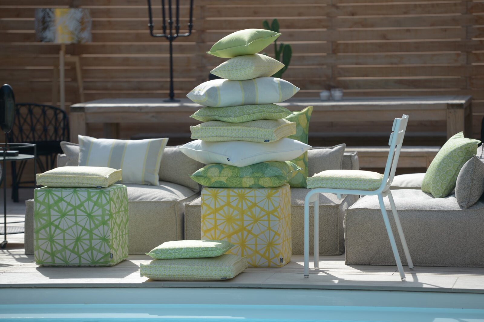H.O.C.K. Kami Outdoor Bodenkissen 60x60x10cm gelb col. 06 malle