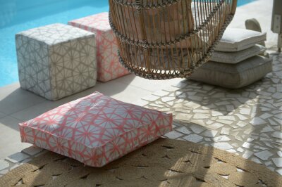 H.O.C.K. Kami Outdoor Bodenkissen 60x60x10cm coral col....