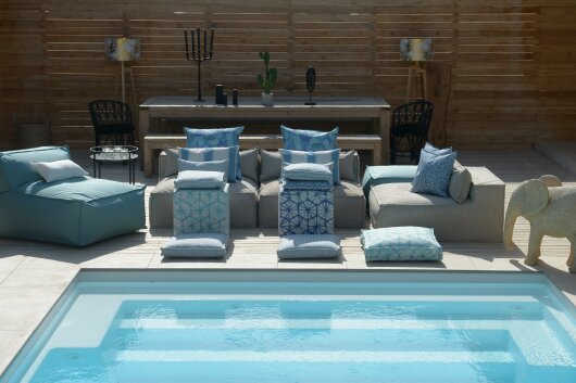 H.O.C.K. Kami Outdoor Bodenkissen 60x60x10cm türkis aqua col. 05 malle