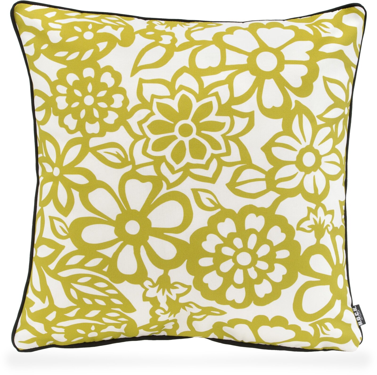 H.O.C.K. Paloma Outdoor Kissen mit Keder 50x50cm floral grün