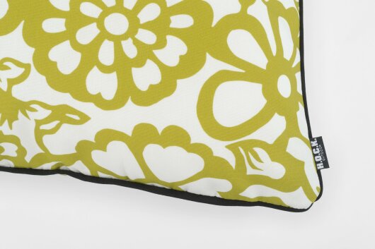 H.O.C.K. Paloma Outdoor Kissen mit Keder 50x50cm floral grün
