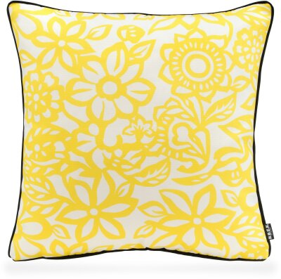 H.O.C.K. Paloma Outdoor Kissen mit Keder 50x50cm floral gelb