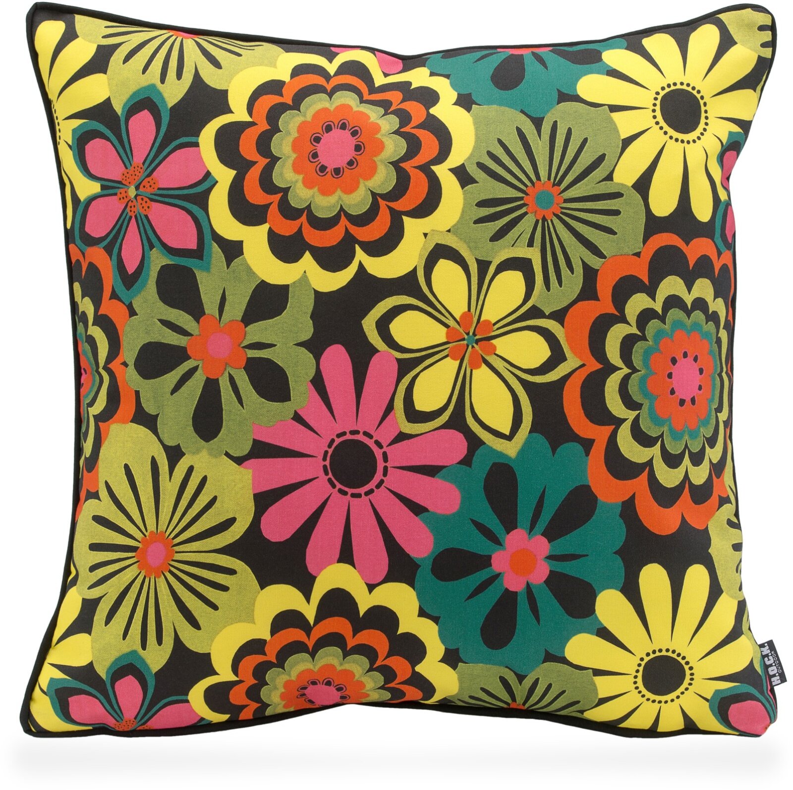 H.O.C.K. Luciana Outdoor Kissen mit Keder 50x50cm floral bunt