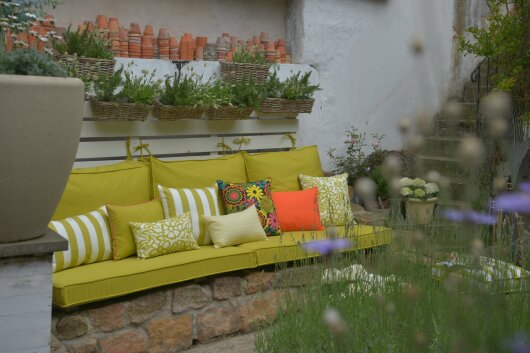 H.O.C.K. Luciana Outdoor Kissen mit Keder 50x50cm floral bunt