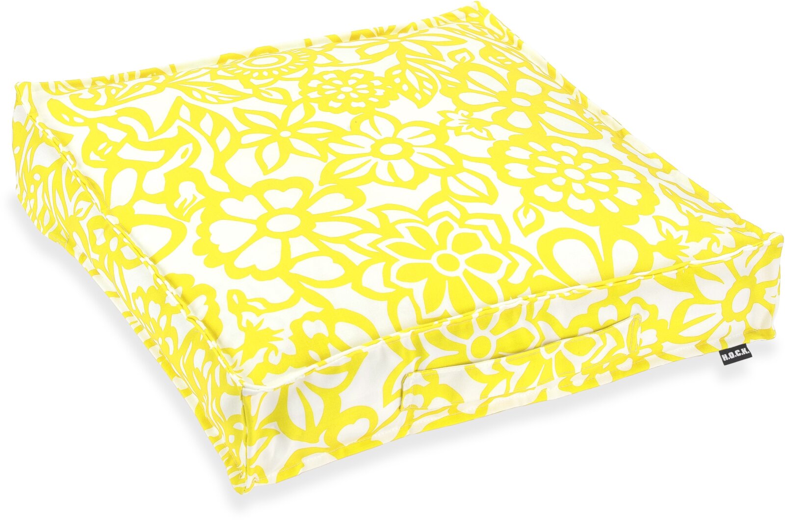 H.O.C.K. Paloma Outdoor Matratzenkissen 50x50x10cm floral gelb