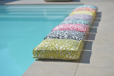 H.O.C.K. Paloma Outdoor Matratzenkissen 50x50x10cm floral gelb