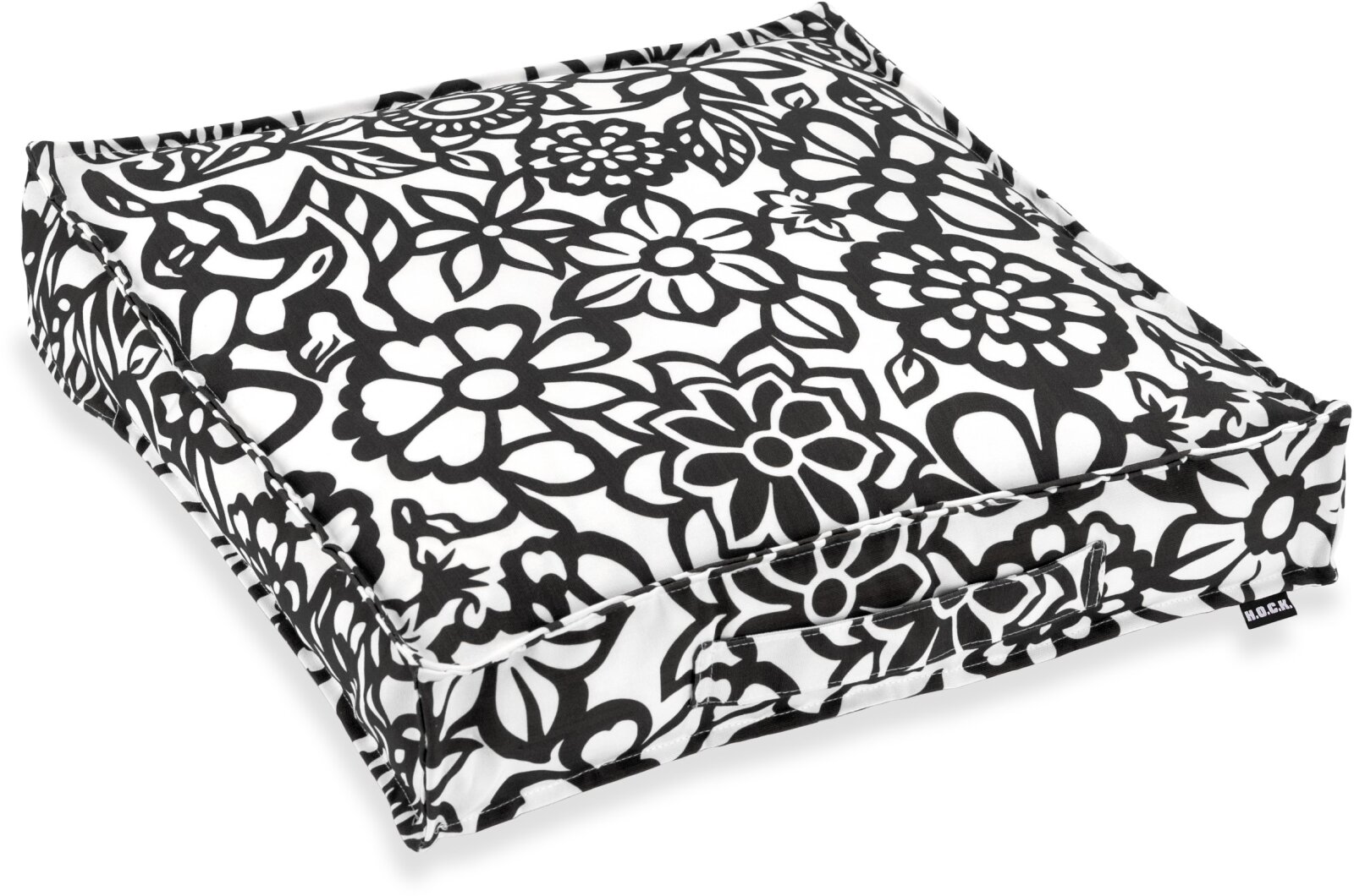 H.O.C.K. Paloma Outdoor Matratzenkissen 50x50x10cm floral schwarz