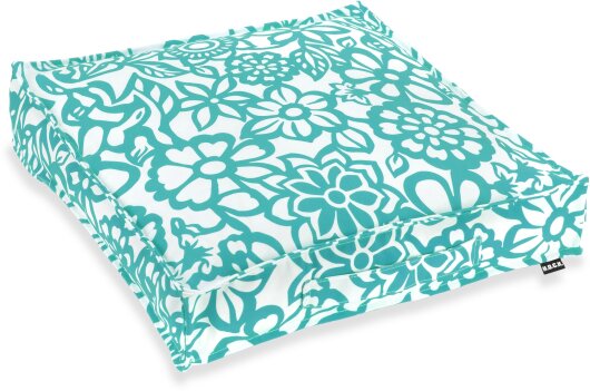 H.O.C.K. Paloma Outdoor Matratzenkissen 50x50x10cm floral türkis