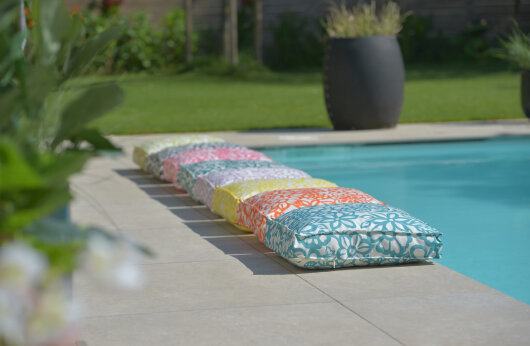 H.O.C.K. Paloma Outdoor Matratzenkissen 50x50x10cm floral türkis