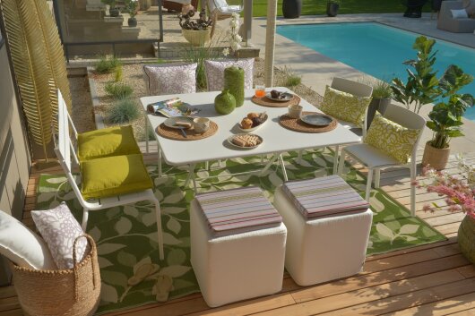 H.O.C.K. Paloma Outdoor Kissen 50x30cm floral grün