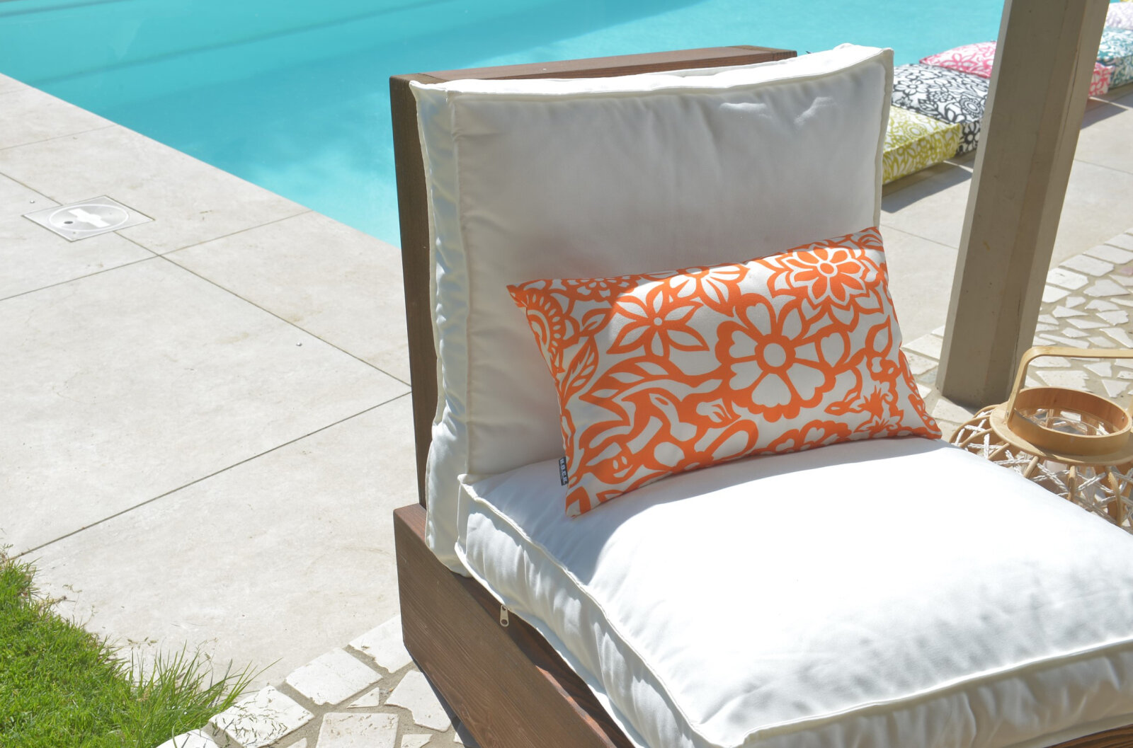 H.O.C.K. Paloma Outdoor Kissen 50x30cm floral orange