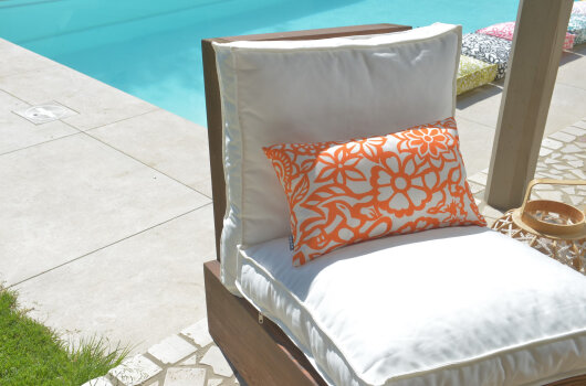 H.O.C.K. Paloma Outdoor Kissen 50x30cm floral orange