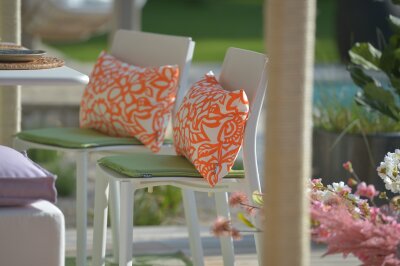 H.O.C.K. Paloma Outdoor Kissen 50x30cm floral orange