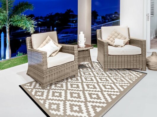 H.O.C.K. Outdoor Teppich Nirvana taupe white 120x180cm