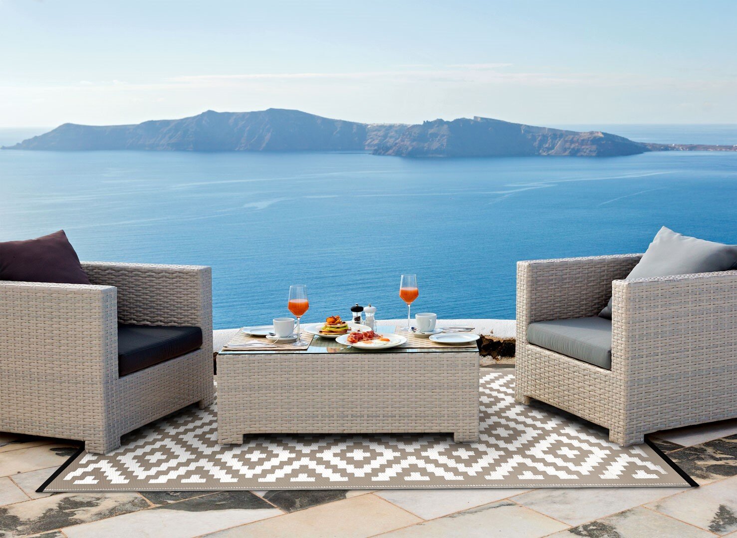 H.O.C.K. Outdoor Teppich Nirvana taupe white 150x240cm