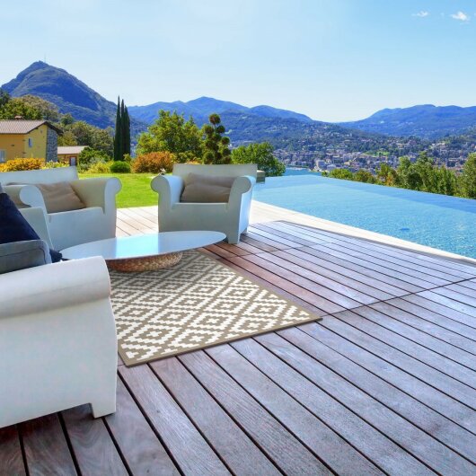 H.O.C.K. Outdoor Teppich Nirvana taupe white 150x240cm