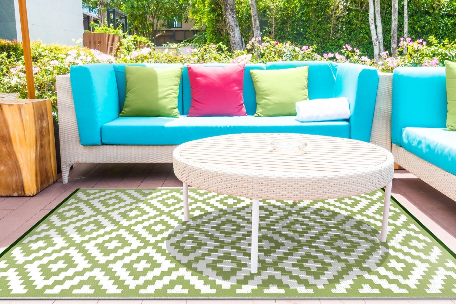 H.O.C.K. Outdoor Teppich Nirvana green white 120x180cm