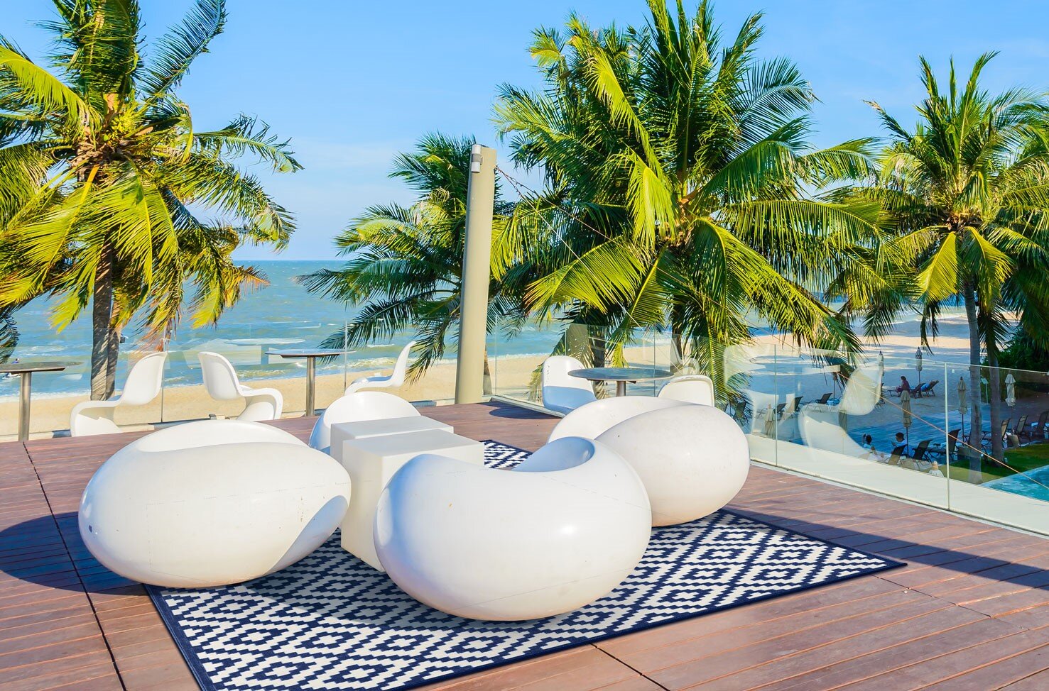 H.O.C.K. Outdoor Teppich Nirvana blue marine white 120x180cm