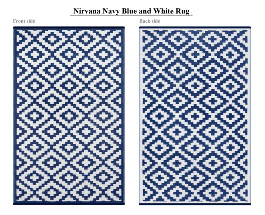 H.O.C.K. Outdoor Teppich Nirvana blue marine white 120x180cm