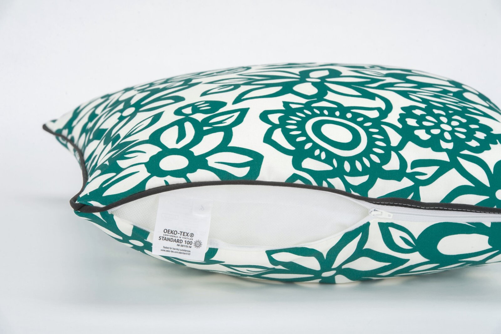 H.O.C.K. Paloma Outdoor Kissen mit Keder 50x50cm floral petrol