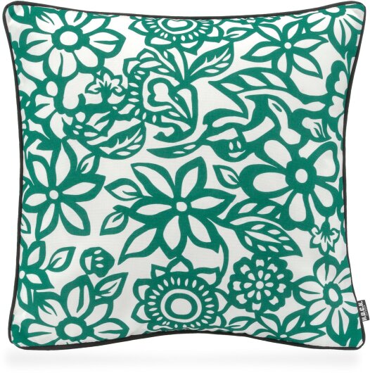 H.O.C.K. Paloma Outdoor Kissen mit Keder 50x50cm floral petrol