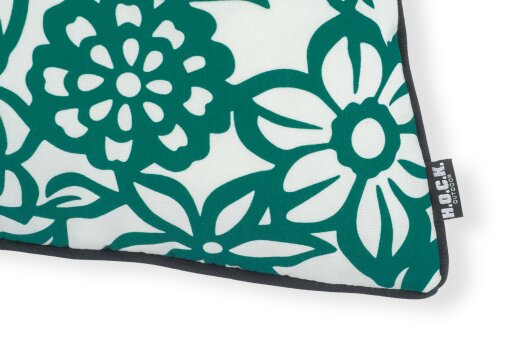 H.O.C.K. Paloma Outdoor Kissen mit Keder 50x50cm floral petrol