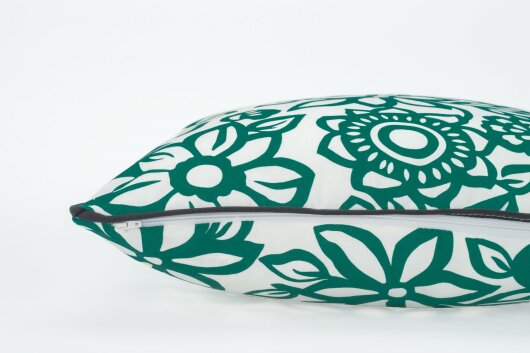 H.O.C.K. Paloma Outdoor Kissen mit Keder 50x50cm floral petrol
