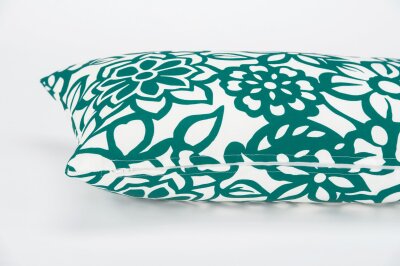 H.O.C.K. Paloma Outdoor Kissen 50x30cm floral petrol